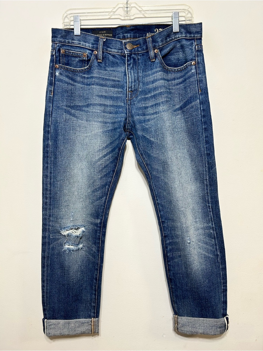 J. Crew Selvedge Denim Slim Broken In Boyfriend Jeans Womens Size 27